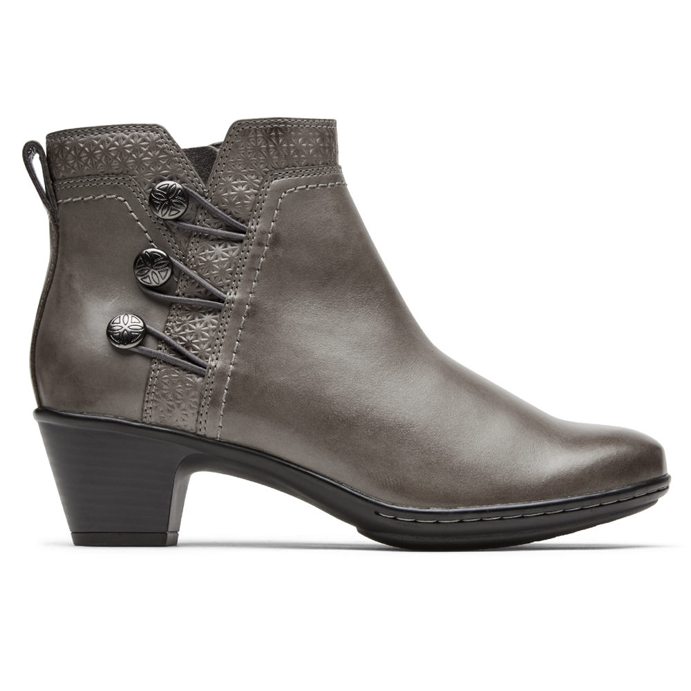 Botas Rockport Mujer Mexico - Cobb Hill Kailyn Ankle Grises - MOZUY0687